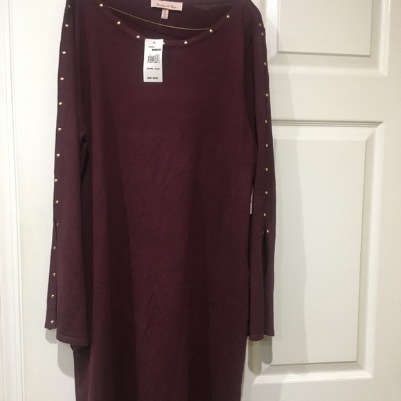 Harlow & Rose Knit Dress With Studded Sleeves - Picture 1 of 3